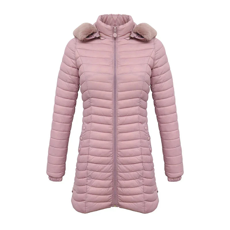 R&B | Slim Fit Winter Puffer Jacke mit Pelzkapuze