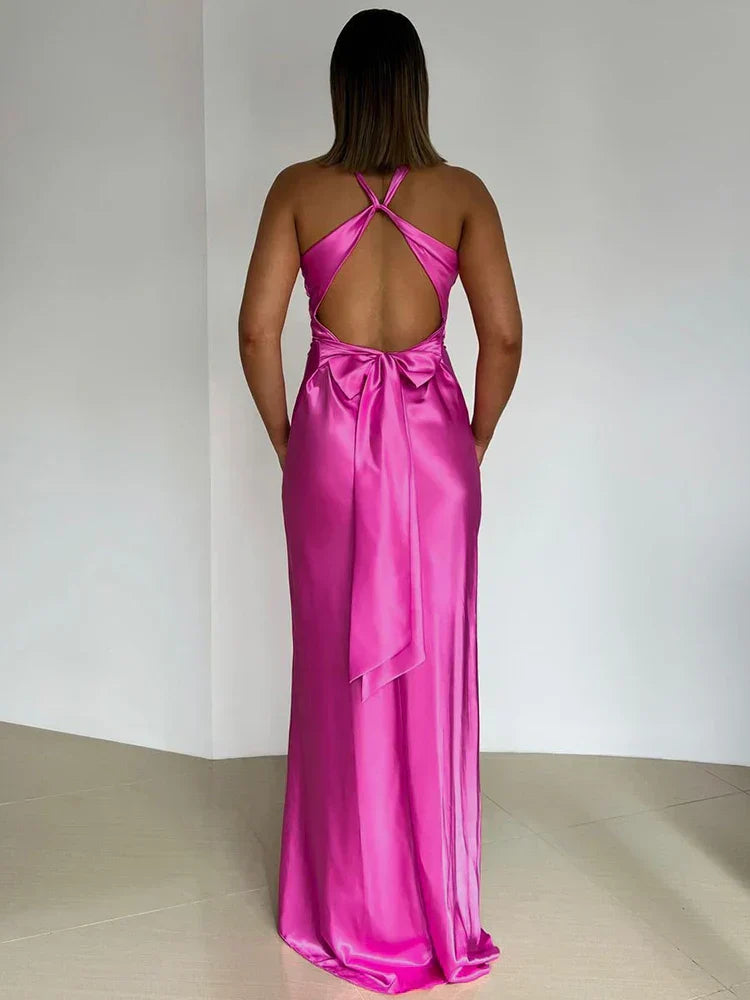 R&B | Schleife Rückenfrei Abend Maxi Kleid