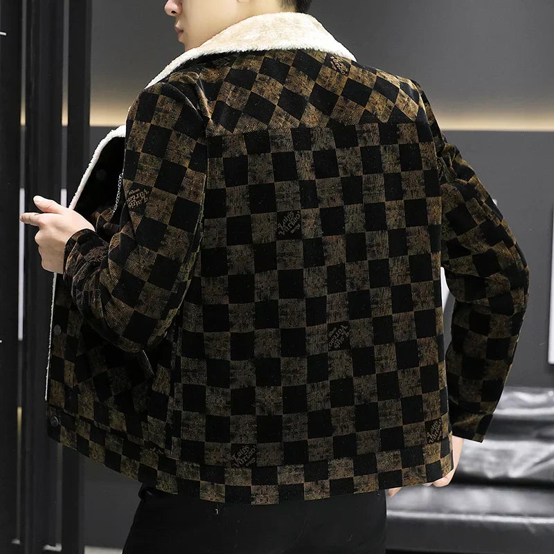 R&B | Kariertes Cord-Jacke