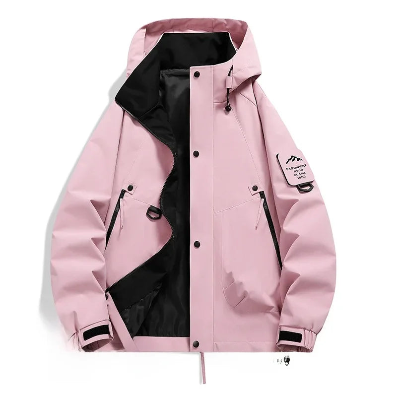 R&B Damen Windbreaker Jacke mit Kapuze und Stehkragen