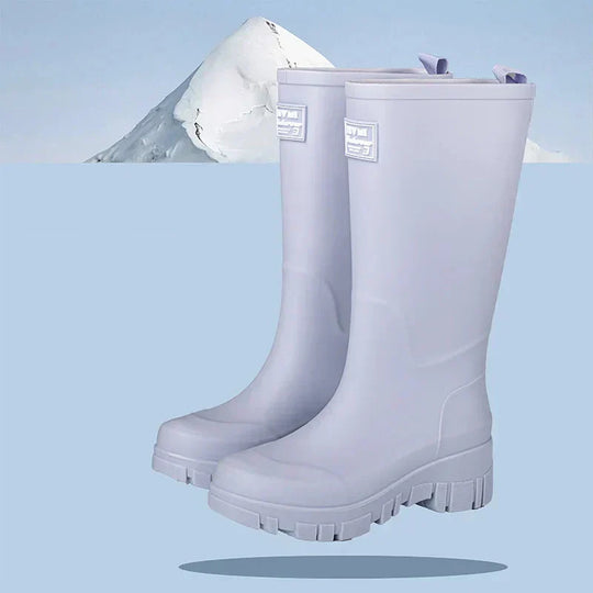 R&B | Damen Chelsea wasserdichte Stiefel mit Blockabsatz & gemusterter Sohle