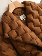 R&B | Damen Gesteppte Jacke Mit Karomuster Und Gürtel