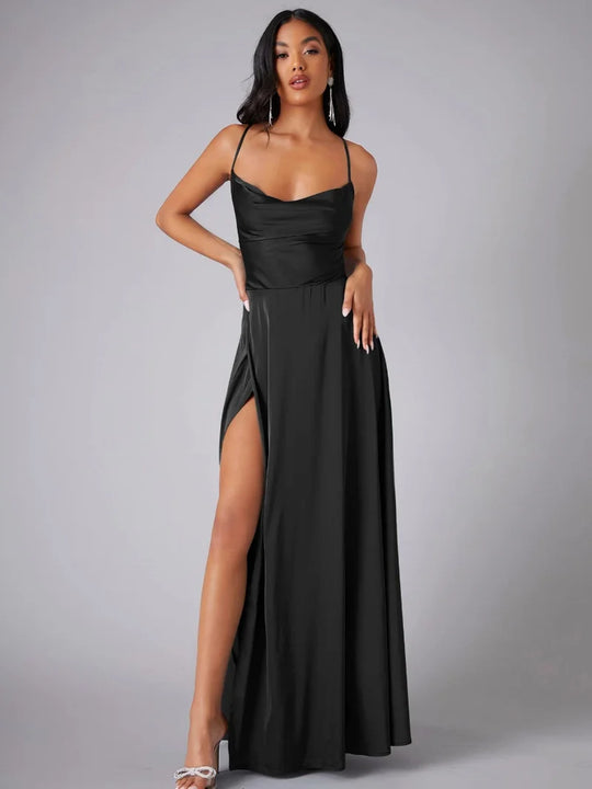 R&B | Seiden-Maxikleid mit Geflochtenem Rücken Kleid Dich für Formelle Anlässe Lucette