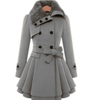 R&B | Damen Slim Fit Trenchcoat Eleganter Übermantel