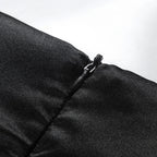 Elegantes Schwarz-Weiß Gradient Ärmelloses Patchwork Maxikleid