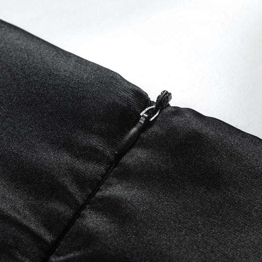 Elegantes Schwarz-Weiß Gradient Ärmelloses Patchwork Maxikleid