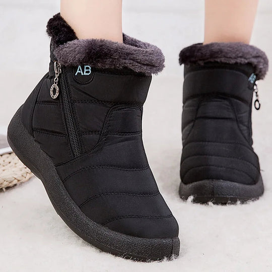 R&B | Schneestiefel – Knöchelhöhe – Wasserabweisend – Plüschfell-Futter – Seitlicher Reißverschluss