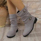 R&B | Denim Schnallen-Stiefeletten