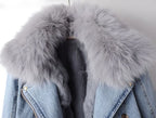 R&B | Denim und Kunstfell Eleganz Jacke