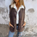 R&B | Damen Fleece Weste Mit Knöpfen Und Taschen | Perfekt Für Herbst & Winter