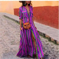 R&B | Gestreiftes lässiges, langes Maxikleid