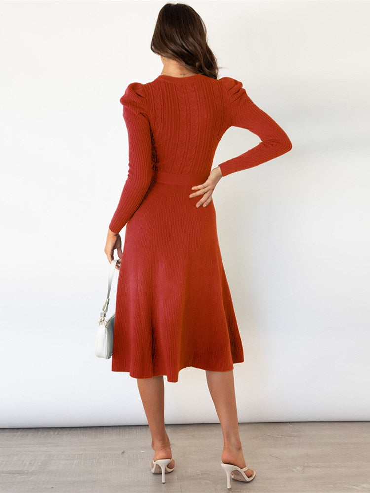Strickkleid mit langen Ärmeln | 2024 Neuer Trend