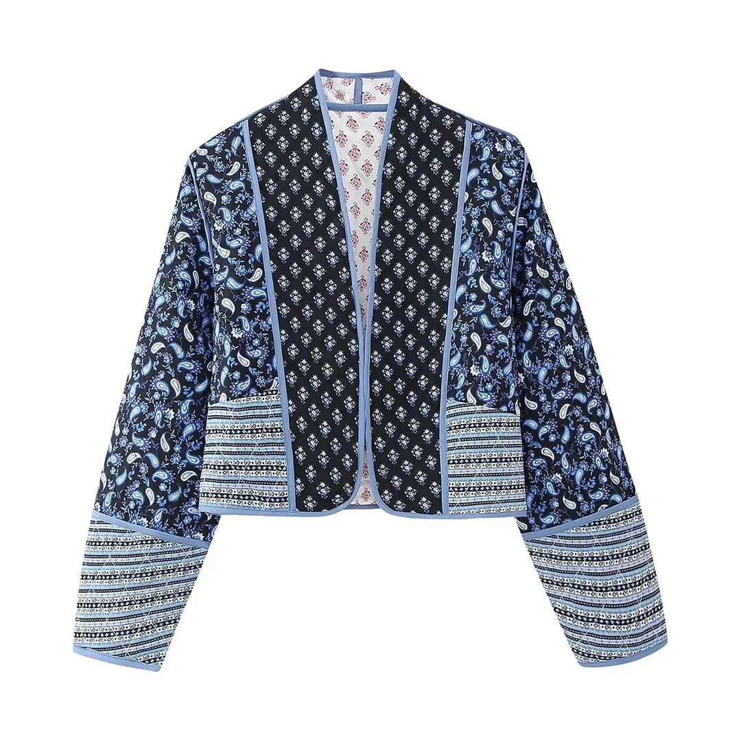 R&B | Vintage-Patchwork-Blumenjacke für Frauen