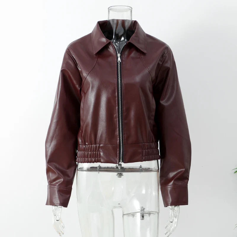 R&B | Eco-Leder Vintage Bomberjacke