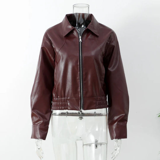 R&B | Eco-Leder Vintage Bomberjacke