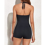R&B | Damen Boyleg Badeanzug mit Halterneck & Figurformender Passform