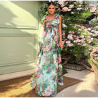 EB rückenfreies Maxikleid mit Blumendruck