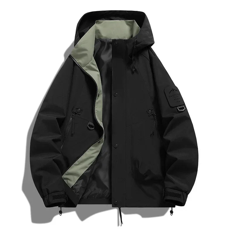 R&B Damen Windbreaker Jacke mit Kapuze und Stehkragen