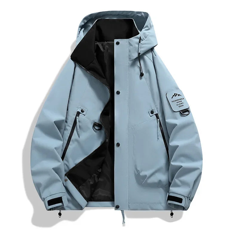 R&B Damen Windbreaker Jacke mit Kapuze und Stehkragen