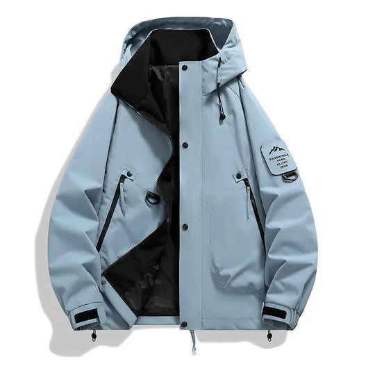 R&B Damen Windbreaker Jacke mit Kapuze und Stehkragen
