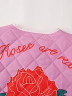 R&B | Mantel Rosa Damen mit Patchwork und Schleife