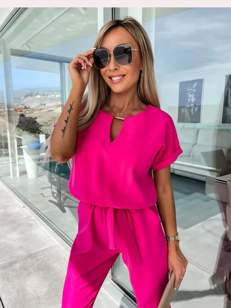 R&B | Elegante Festlicher Kurzarm Damen Overall für Sommer