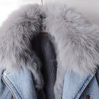 R&B | Damen Jeansjacke mit Paspeln