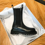 R&B | Stiefel Bis Zur Wade mit Dick-Sohligen Kurzen Freizeitstiefeln für Frauen