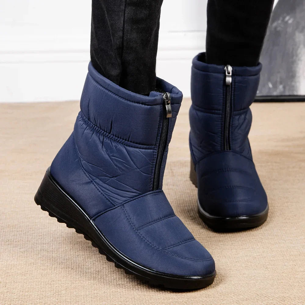 R&B | Gepolsterte, Wasserdichte, Plüschige Stiefeletten mit Reißverschluss