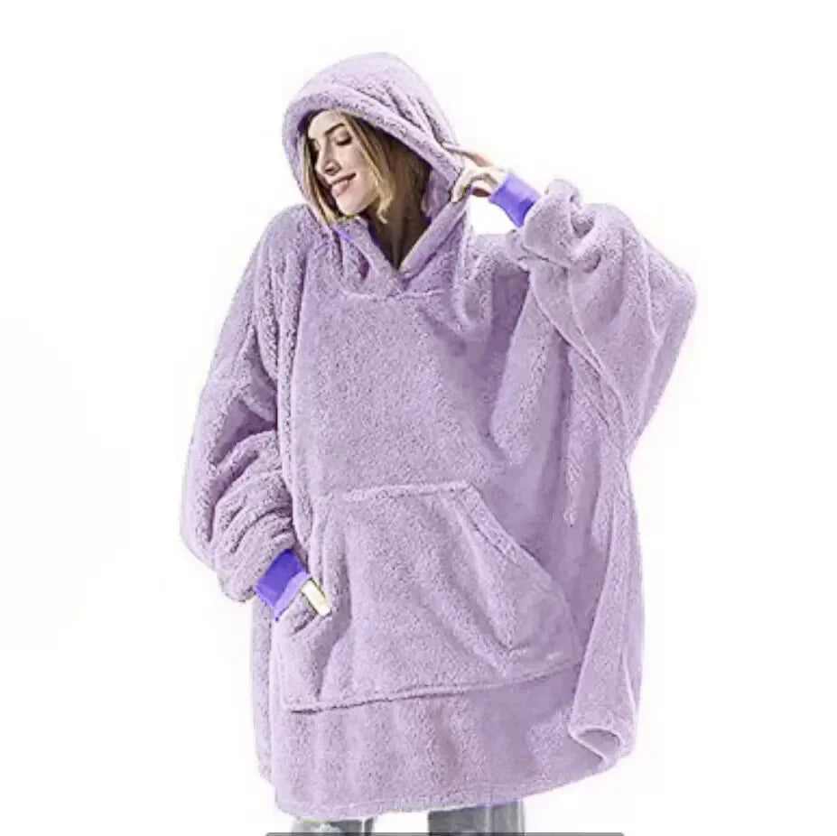 R&B | Übergroßer Flanell-Decken Hoodie für Herren & Damen