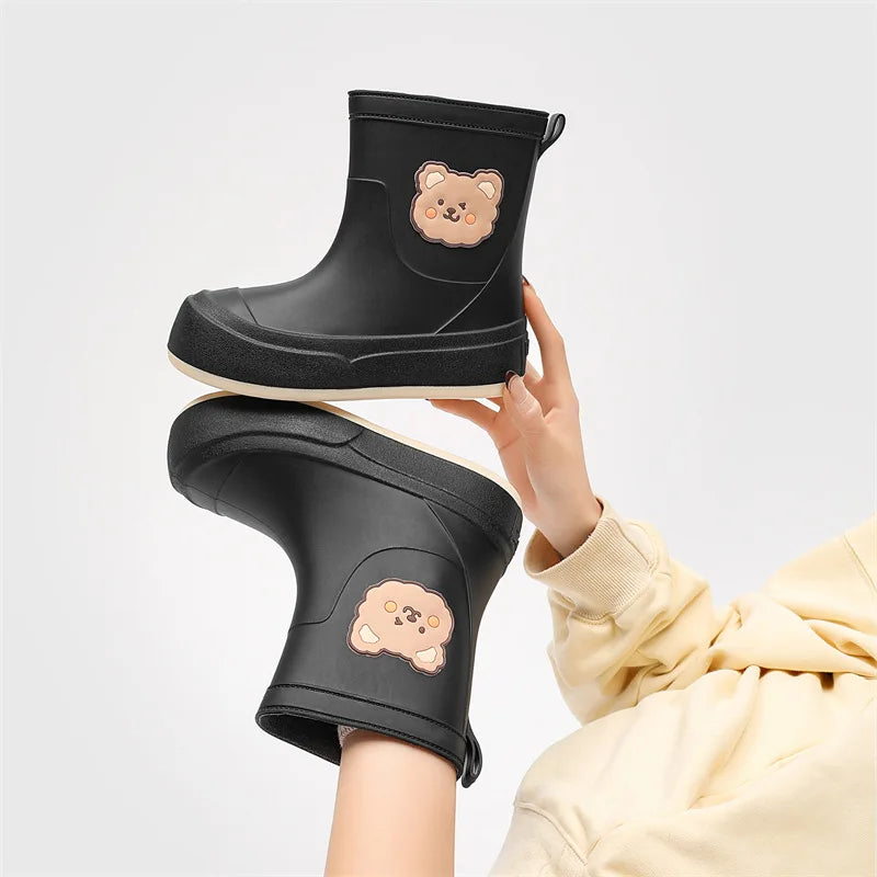 R&B | Gummistiefel Wasserdicht Knöchellang Bären Design Einfaches Anziehen