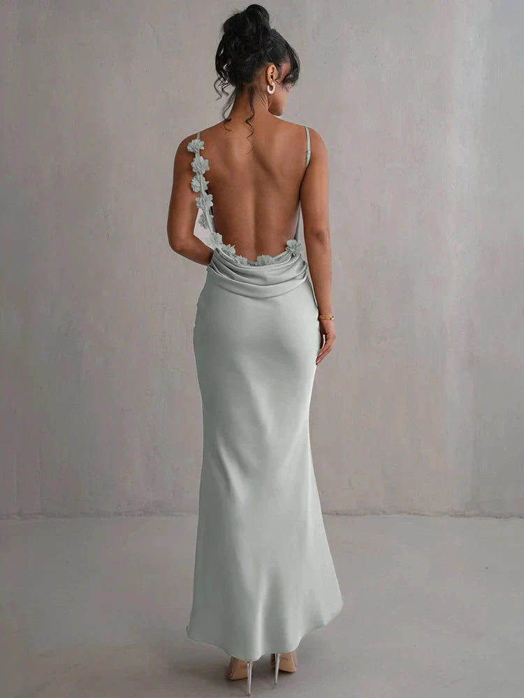 R&B | Satin Kleid mit Blumen