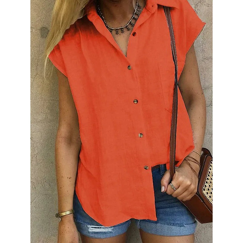 R&B | Baumwollbluse mit Knopfleiste