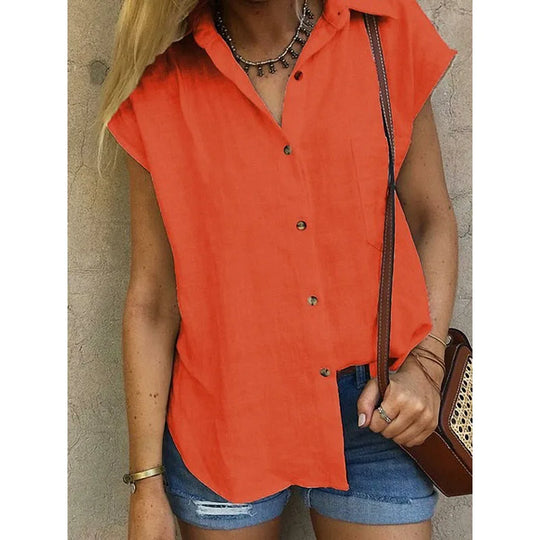 R&B | Baumwollbluse mit Knopfleiste
