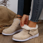 R&B | Bequeme Kurze Stiefel mit Plüschigem Fell und Flachen Sohlen für Frauen