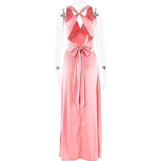R&B | Schleife Rückenfrei Abend Maxi Kleid