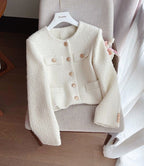 R&B | Damen Tweedjacke mit Rundhalsausschnitt
