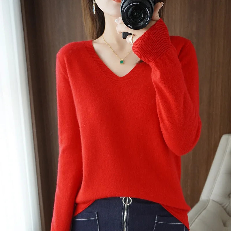 R&B | Pullover - Bequemer V-Ausschnitt Pullover