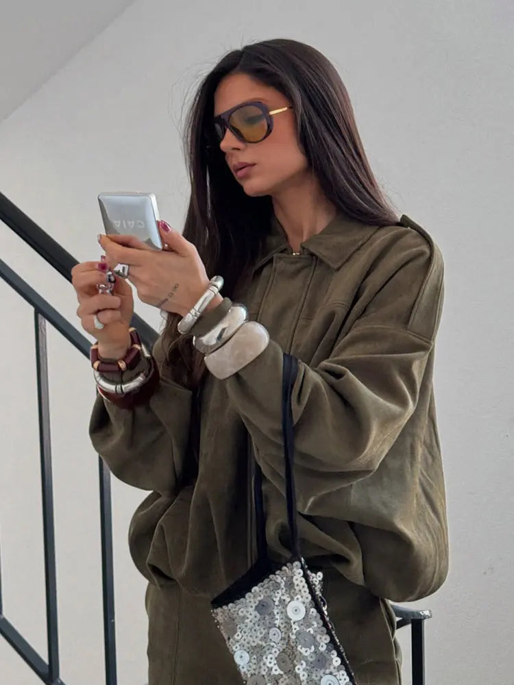 R&B | Übergangsjacke in Elegantem Grün für Damen