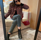 R&B | Elegante Kariertes Kurzjacke
