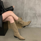 R&B | Cowboy Stiefeletten mit Gestapeltem Absatz und Fransen