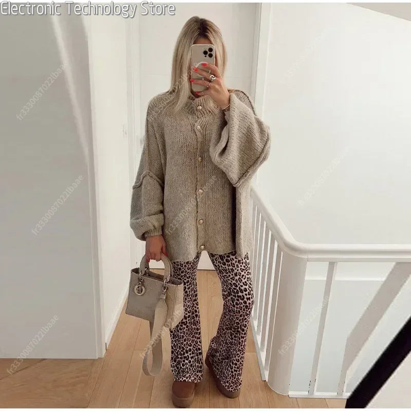 R&B | Eleganter Strick-cardigan mit Knöpfen Wolle/acryl Komfortabel und Stilvoll