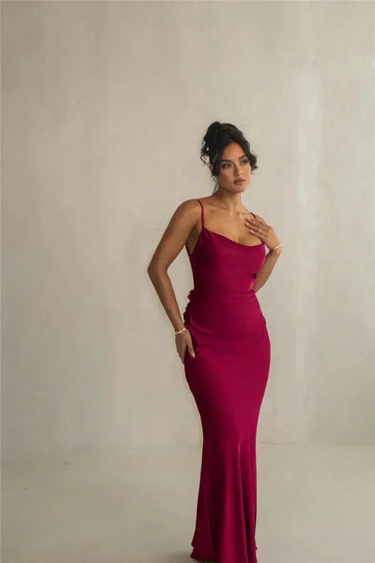 R&B | Satin Kleid mit Blumen