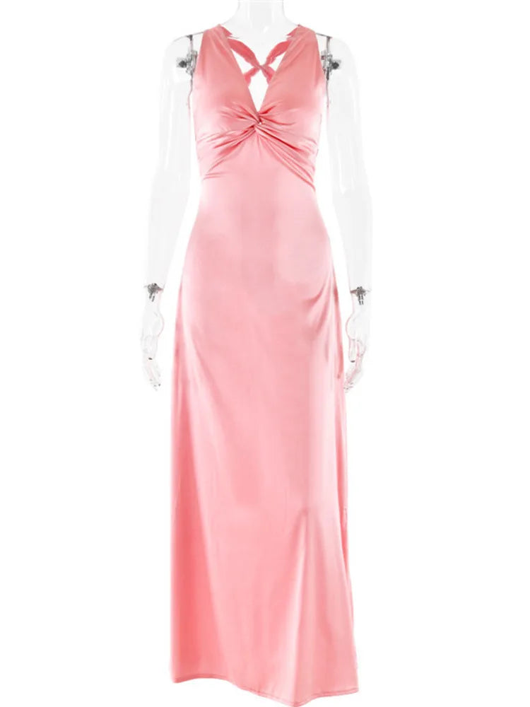 R&B | Schleife Rückenfrei Abend Maxi Kleid