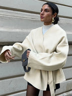 R&B | Fleece-Jacke Mit Gürtel