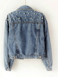 R&B | Jeansjacke - Denim-LiR&Bling mit Stilvoller Perlenverzierung