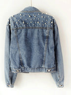R&B | Jeansjacke - Denim-LiR&Bling mit Stilvoller Perlenverzierung