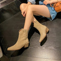 R&B | Rindsleder Damen Wildleder Damen Stiefel mit Absatz