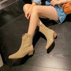 R&B | Rindsleder Damen Wildleder Damen Stiefel mit Absatz