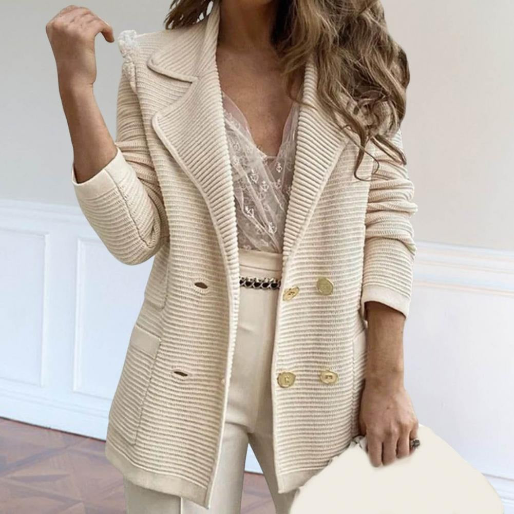 R&B | Damen Strickblazer mit Doppelknopfverschluss
